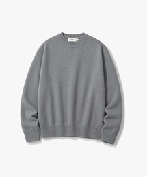 ソフトコットンクルーネックニットグレー COOSKT008GRAY