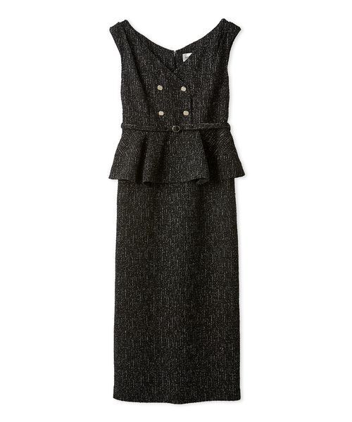 LILY BROWN（リリーブラウン）の「ダブル釦ツイードペプラムワンピース