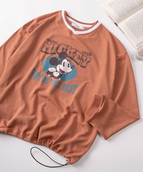 Disney(ディズニー)の「【71】【Disney/ディズニー】ミッキーマウス/101匹わんちゃん Vネック 裏毛 スウェット ドローコード付(スウェット・レディース・ネイビー/ブラウン/ブラック/オレンジ・L/M)」の4枚目の写真