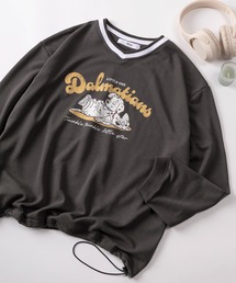 【71】【Disney/ディズニー】ミッキーマウス/101匹わんちゃん Vネック 裏毛 スウェット ドローコード付