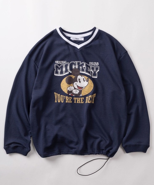 Disney(ディズニー)の「【71】【Disney/ディズニー】ミッキーマウス/101匹わんちゃん Vネック 裏毛 スウェット ドローコード付(スウェット・レディース・ネイビー/ブラウン/ブラック/オレンジ・L/M)」の5枚目の写真