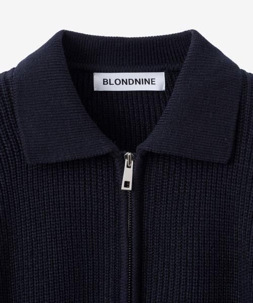 BLOND9(ブロンドナイン)の「Collar full zip cardigan_navy(カーディガン/ボレロ・メンズ・その他・LARGE)」の3枚目の写真
