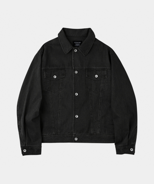 LETTERCOMO(レテルコモ)の「イージーガーメントトラッカージャケットブラック(デニムジャケット・レディース・その他・MEDIUM/LARGE/X-LARGE)」の1枚目の写真