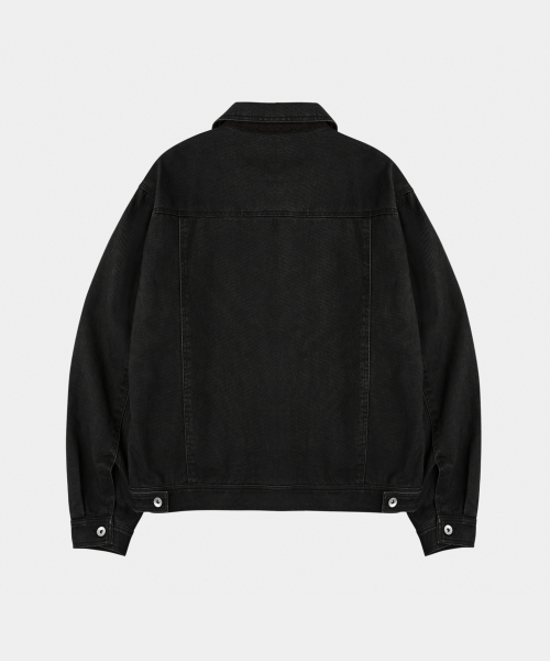 LETTERCOMO(レテルコモ)の「イージーガーメントトラッカージャケットブラック(デニムジャケット・レディース・その他・MEDIUM/LARGE/X-LARGE)」の2枚目の写真