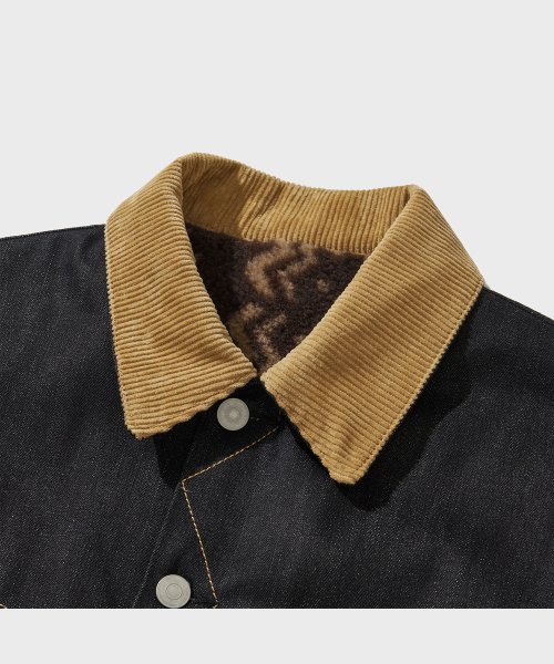 VDR(ブイディアール)の「DENIM SHEARLING JACKET(デニムジャケット・メンズ・その他・MEDIUM/LARGE/X-LARGE)」の3枚目の写真