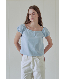 AFTERHOURS（アフターアワーズ）の「BUTTON UP PUFF BLOUSE (BLUE)（シャツ/ブラウス）」
