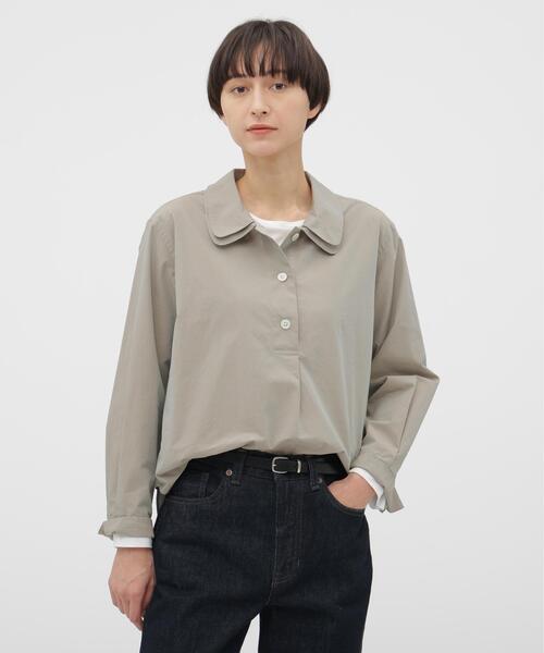 セール】CHAMBRAY COTTON POPLIN SHIRT（シャツ/ブラウス）｜MARGARET