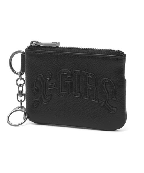 X-girl（エックスガール）の「FAUX LEATHER PATCH COIN AND CARD CASE（コインケース・レディース・ブラック/ブラウン・ONE SIZE）」の2枚目の写真