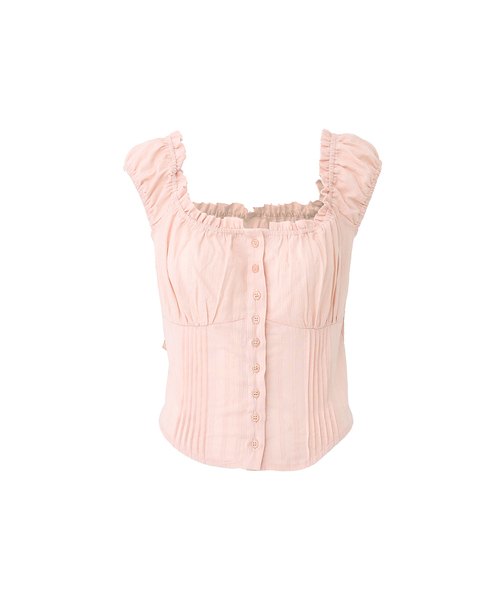 A.R.U(エイアールユー)の「RUFFLE COTTON BLOUSE(シャツ/ブラウス・レディース・ブラック/アイボリー/PINK・SMALL/MEDIUM)」の3枚目の写真