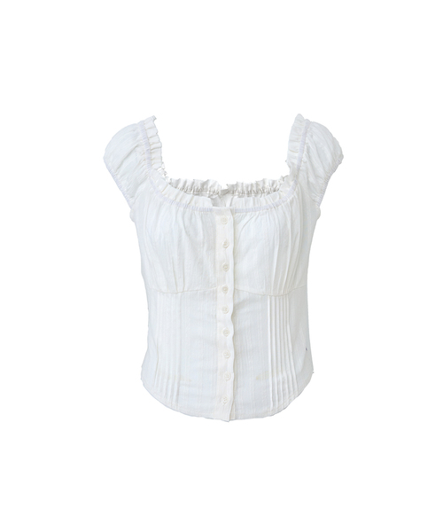 A.R.U(エイアールユー)の「RUFFLE COTTON BLOUSE(シャツ/ブラウス・レディース・ブラック/アイボリー/PINK・SMALL/MEDIUM)」の2枚目の写真