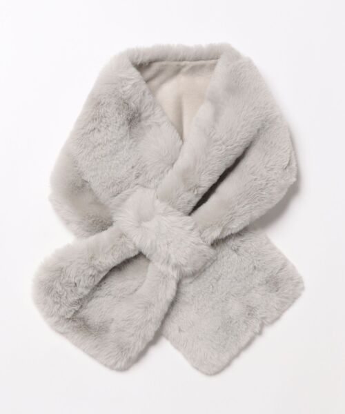 archives（アルシーヴ）の「もこもこティペット（マフラー・レディース・グレー/ホワイト・FREE）」の2枚目の写真