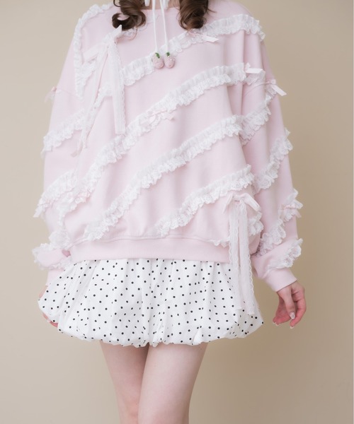 Lolime by mellfy memory(ロリミー バイ メルフィーメモリー)の「lacy balloon skirt(スカート・レディース・ドット/ピンク・MEDIUM/X-LARGE)」の3枚目の写真