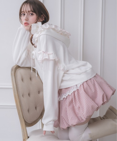 Lolime by mellfy memory(ロリミー バイ メルフィーメモリー)の「lacy balloon skirt(スカート・レディース・ドット/ピンク・MEDIUM/X-LARGE)」の4枚目の写真