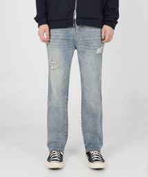 GCLIP（ジクリップ）の「裏起毛ヒドンバンディングルーズフィットストレートデニムパンツ（デニムパンツ）」