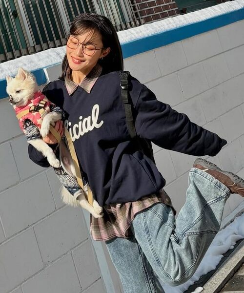 KANEITEI(カネイテイ)の「OFFICIAL LETTERING EMBROIDERED CREWNECK (NAVY)(スウェット・レディース・ネイビー・MEDIUM/LARGE/X-LARGE)」の7枚目の写真