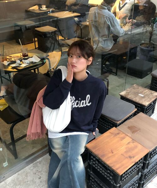 KANEITEI(カネイテイ)の「OFFICIAL LETTERING EMBROIDERED CREWNECK (NAVY)(スウェット・レディース・ネイビー・MEDIUM/LARGE/X-LARGE)」の11枚目の写真