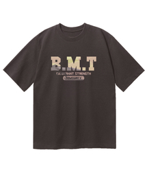 ニュートラルパターンオーバーサイズ半袖Tシャツ[ダークグレー]