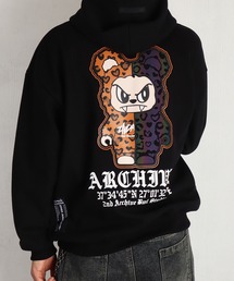 2ND ARCHIVE プルパーカー くま ねこ ラインストーン グラフィックプリント