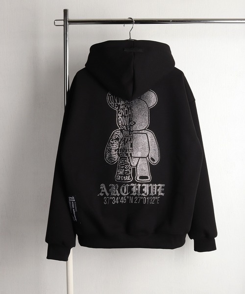 WESTSEA(ウエストシー)の「2ND ARCHIVE プルパーカー くま ねこ ラインストーン グラフィックプリント(パーカー・メンズ・ブラック系その他4/ブラック系その他/ブラック系その他3/ブラック系その他5/ブラック/ブラック系その他2・FREE)」の12枚目の写真