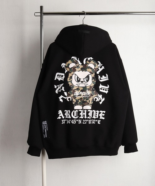 WESTSEA(ウエストシー)の「2ND ARCHIVE プルパーカー くま ねこ ラインストーン グラフィックプリント(パーカー・メンズ・ブラック系その他4/ブラック系その他/ブラック系その他3/ブラック系その他5/ブラック/ブラック系その他2・FREE)」の16枚目の写真