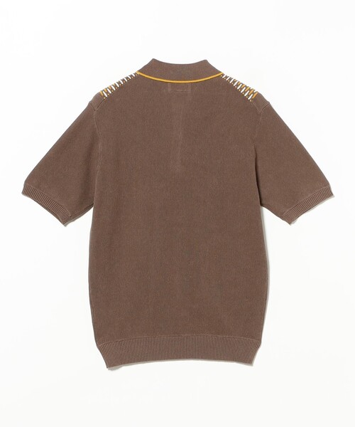 BEAMS PLUS（ビームスプラス）の「Knit Polo Front Stripe Jacquard（ポロシャツ・メンズ・グリーン/ブラウン/ネイビー・X-LARGE/LARGE/MEDIUM/SMALL）」の20枚目の写真