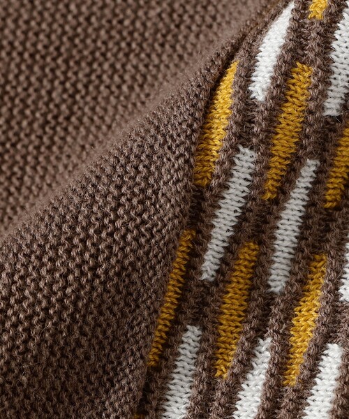 BEAMS PLUS（ビームスプラス）の「Knit Polo Front Stripe Jacquard（ポロシャツ・メンズ・グリーン/ブラウン/ネイビー・X-LARGE/LARGE/MEDIUM/SMALL）」の21枚目の写真