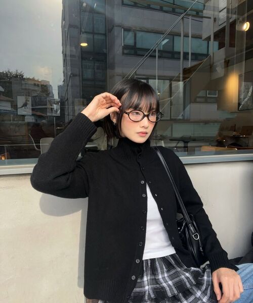 WEDNESDAYOASISFORWOMEN（ウェンズデー オアシス フォー ウーマン）の「ルネウールブレンドニットカーディガン_BLACK(WC25-KN50)（カーディガン/ボレロ・レディース・ブラック・OS）」の6枚目の写真