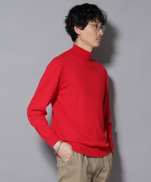 NANO universe(ナノユニバース)の「カシミヤミックスタートルネックニット(ニット/セーター・メンズ・グレー/ターコイズブルー/レッド/チャコール/ネイビー・L/M)」の5枚目の写真