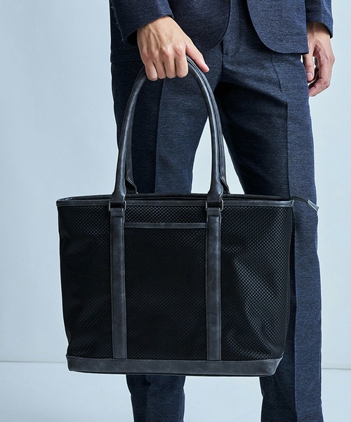 UNION STATION（ユニオンステーション）の「イチマツ柄トートバッグ（トートバッグ・メンズ・ブラック×ブラック/ブラック×グレー/ネイビー・FREE）」の3枚目の写真