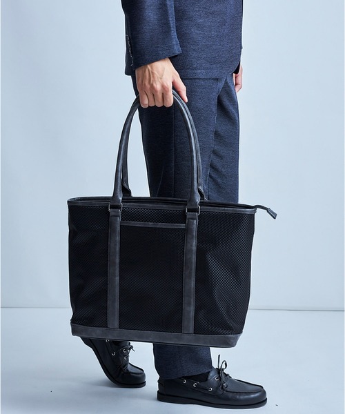UNION STATION（ユニオンステーション）の「イチマツ柄トートバッグ（トートバッグ・メンズ・ブラック×ブラック/ブラック×グレー/ネイビー・FREE）」の9枚目の写真