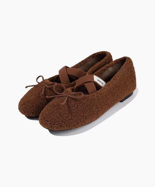 MARITHE + FRANCOIS GIRBAUD(マリテフランソワジルボー)の「W CROSS BANDING SHEARING FLAT SHOES(バレエシューズ・レディース・ブラウン/アイボリー/Black・25cm/24cm/23cm)」の12枚目の写真