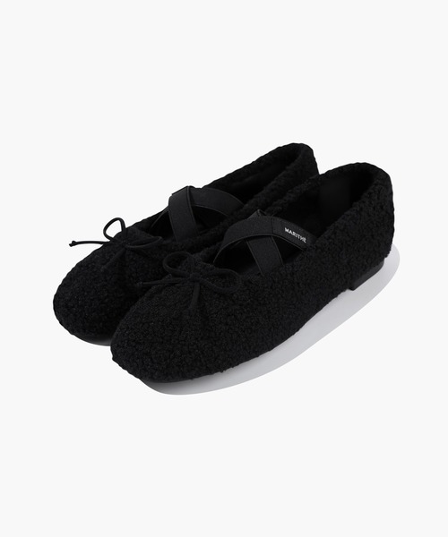 MARITHE + FRANCOIS GIRBAUD(マリテフランソワジルボー)の「W CROSS BANDING SHEARING FLAT SHOES(バレエシューズ・レディース・ブラウン/アイボリー/Black・25cm/24cm/23cm)」の18枚目の写真