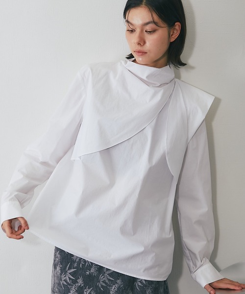 セール】アシンメトリーレイヤードシャツブラウス（シャツ/ブラウス