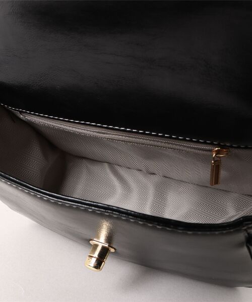 florist（フローリスト）の「2WAY レザータッチターンロックフラップショルダーバッグ/ハンドバッグ（ショルダーバッグ・レディース・ブラック/ブラウン/ワインレッド・FREE）」の11枚目の写真