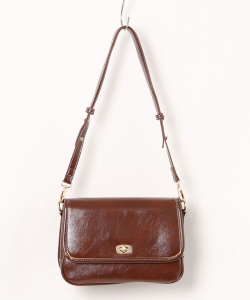 florist（フローリスト）の「2WAY レザータッチターンロックフラップショルダーバッグ/ハンドバッグ（ショルダーバッグ・レディース・ブラック/ブラウン/ワインレッド・FREE）」の18枚目の写真