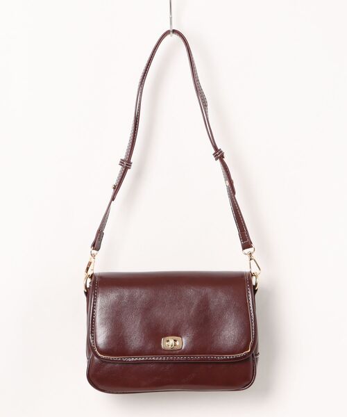 florist（フローリスト）の「2WAY レザータッチターンロックフラップショルダーバッグ/ハンドバッグ（ショルダーバッグ・レディース・ブラック/ブラウン/ワインレッド・FREE）」の19枚目の写真