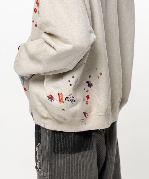 Maison MIHARA YASUHIRO（メゾンミハラヤスヒロ）の「Kids Sticker Printed Hoodie（スウェット・レディース・ホワイト/ブラック・38/36）」の8枚目の写真