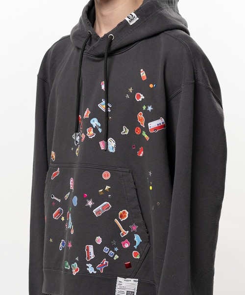 Maison MIHARA YASUHIRO（メゾンミハラヤスヒロ）の「Kids Sticker Printed Hoodie（スウェット・レディース・ホワイト/ブラック・38/36）」の13枚目の写真