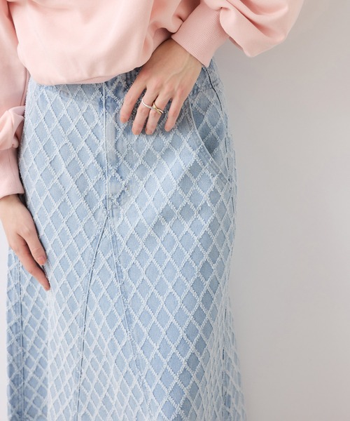 VIS（ビス）の「バックレースアップフレアデニムスカート/イージーケア（デニムスカート・レディース・ブルー系その他6/ブルー・M/S）」の11枚目の写真