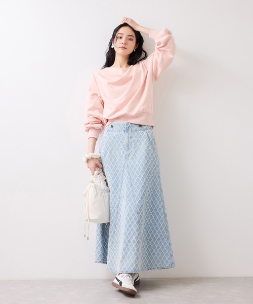 VIS（ビス）の「バックレースアップフレアデニムスカート/イージーケア（デニムスカート・レディース・ブルー系その他6/ブルー・M/S）」の12枚目の写真