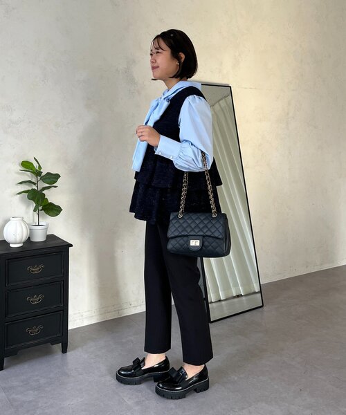 prose verse（プロズヴェール）の「【SAPON】3WAYティアードフリルツイードジレ（ベスト・レディース・ネイビー/ブラック/アイボリー・MEDIUM/LARGE）」の21枚目の写真