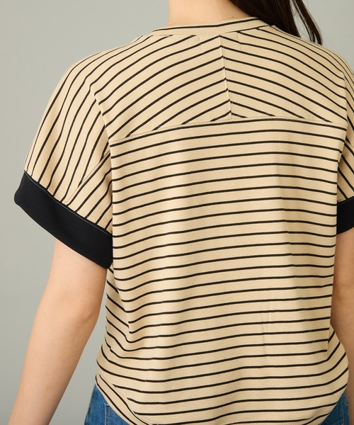 AVIE（アビィ）の「【mien】フラワーモチーフボーダーTee（Tシャツ/カットソー・レディース・ベージュ・38）」の7枚目の写真