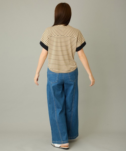 AVIE（アビィ）の「【mien】フラワーモチーフボーダーTee（Tシャツ/カットソー・レディース・ベージュ・38）」の13枚目の写真