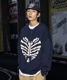 XTONZ（エクストーンズ）の「XTK037 ボウンニットジップアップ (ネイビー)（ニット/セーター）」