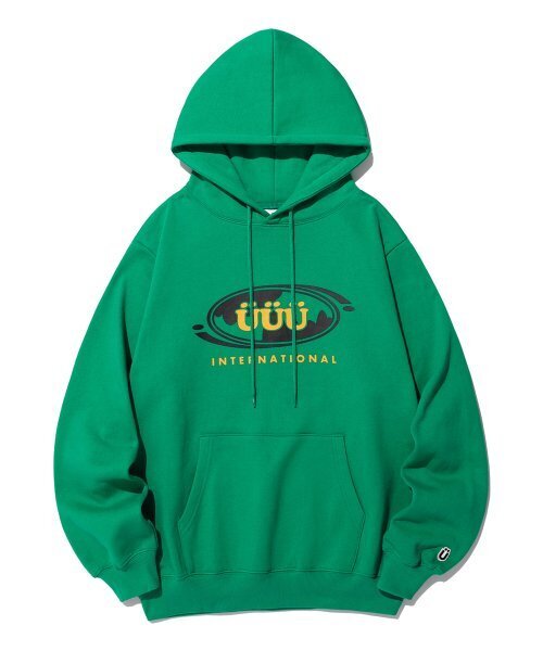 ISTKUNST(イストクンスト)の「UUU OVAL LOGO HOODIE_GREEN(IK2CFMM413A)(パーカー・レディース・グリーン・S/M/L)」の1枚目の写真