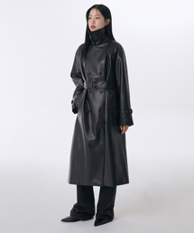 MUSINSA STANDARD WOMAN(���V���T�X�^���_�[�h�E�[�}��)�̃E�B�����Y �V���Z�e�B�b�N���U�[ �g�����`�R�[�g [�u���b�N](���C�_�[�X�W���P�b�g)