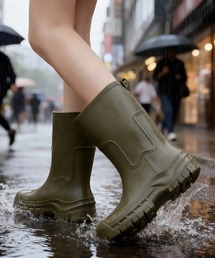 Vini（ヴィニ）の「《防水》厚底 ミドル レインブーツ（レインシューズ）」