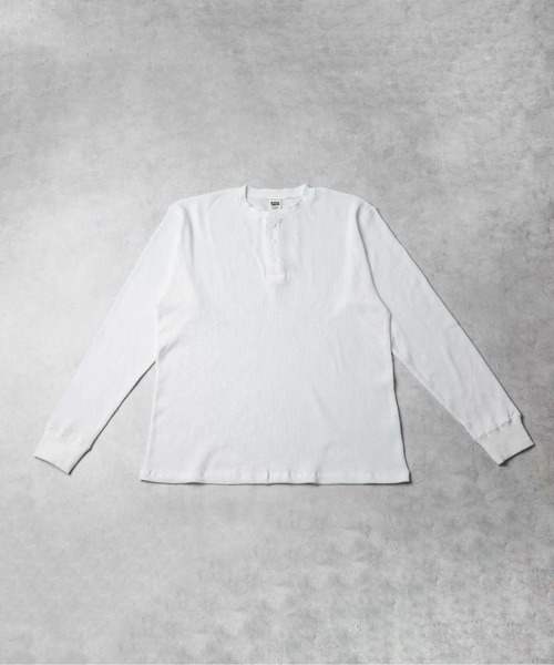 B.I.D.(ビーアイディー)の「《ワッフル ヘンリーネックロングスリーブTシャツ》(Tシャツ/カットソー・メンズ・ブラック/オートミール/オリーブ/ホワイト・MEDIUM/LARGE)」の2枚目の写真