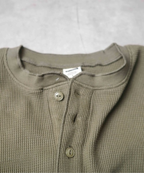 B.I.D.(ビーアイディー)の「《ワッフル ヘンリーネックロングスリーブTシャツ》(Tシャツ/カットソー・メンズ・ブラック/オートミール/オリーブ/ホワイト・MEDIUM/LARGE)」の7枚目の写真