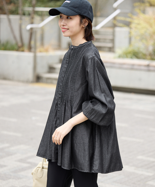 LEDENIM ボサム ペプラムデニムブラウス（シャツ/ブラウス）｜SLOBE